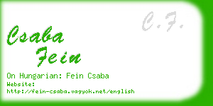 csaba fein business card